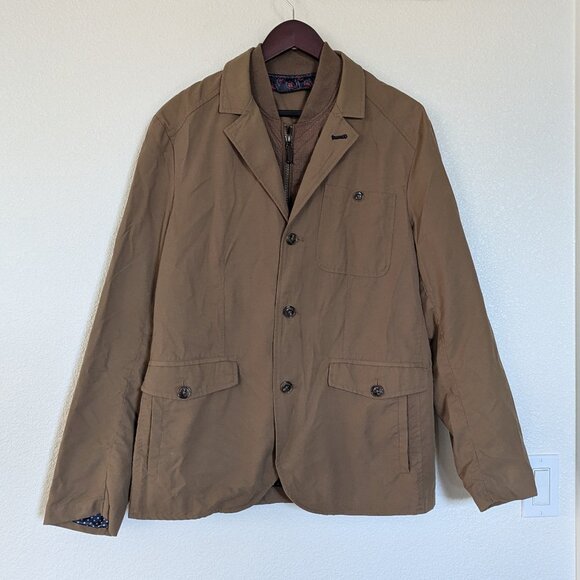 Ted Baker London Men's Chicago Layered Cotton Jacket in Tan 4/L - Picture 13 of 16
